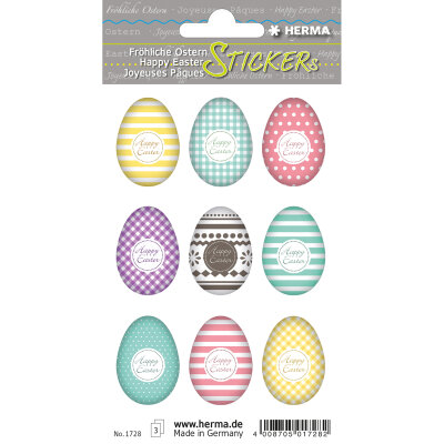 Herma Sticker DECOR Ostern Happy Easter Eierset bunt 3 Bl