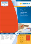Farbige Etiketten A4, 105 x 42,3 mm, rot, permanent haftend