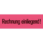 Versandzettel -Rechnung einliegend- 39 x 118 mm, leuchtrot