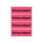 Versandzettel -Rechnung einliegend- 39 x 118 mm, leuchtrot