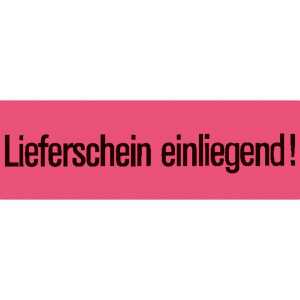 Versandzettel -Lieferschein einliegend- 39 x 118 mm, leuchtrot