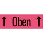 Versandzettel -Oben- 39 x 118 mm, leuchtrot