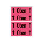 Versandzettel -Oben- 39 x 118 mm, leuchtrot