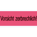 Versandzettel -Vorsicht zerbrechlich- 39 x 118 mm, leuchtrot