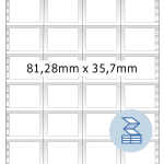 Computeretiketten endlos 81,28 x 35,7 mm, 4-bahnig,...
