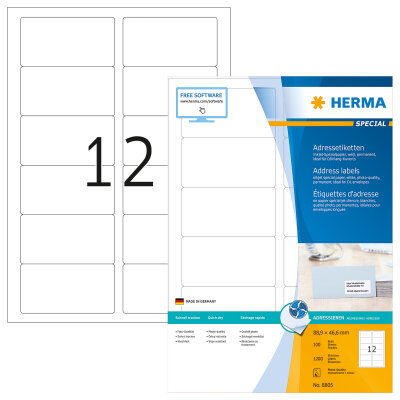 Herma ADRESSETIKETT INKJET A4 100 88,9x46,6