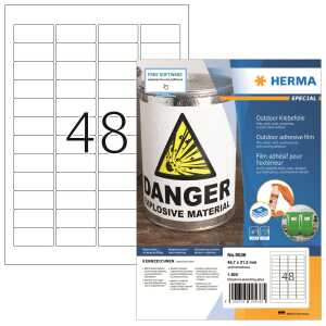Herma Etiketten Outdoor stark 45,7 x 21,2 mm wei Folie 40 Bl 1920 Etik