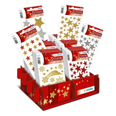 Herma Sticker Display Mix 60 Pack MAGIC Weihnachten Sterne glittery