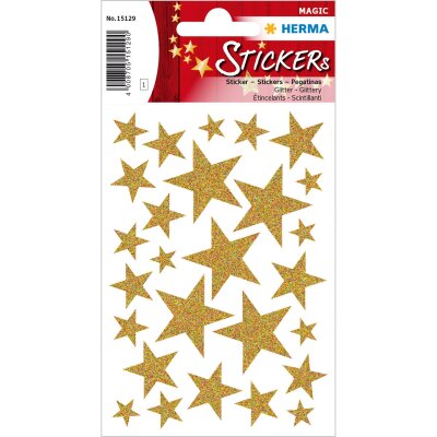 Herma MAGIC Sticker WEIHN. STERNE GOLD, GLITTERY