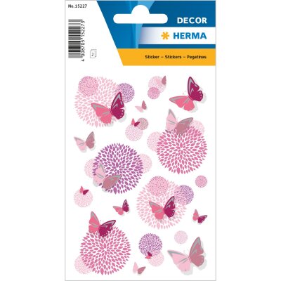 Herma Sticker DECOR Blumen Schmetterlingsblume Silberprägung 2 Bl