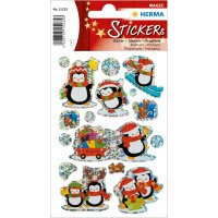 Herma MAGIC Sticker WEIHN. WINTER PINGUINE, PRISMATICF