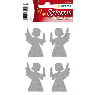 Herma Sticker MAGIC Weihnachten Engel silber Filz 1 Bl