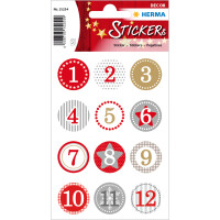 Herma Sticker DECOR Weihnachten Adventskalenderzahlen Ø 20 mm 2 Bl