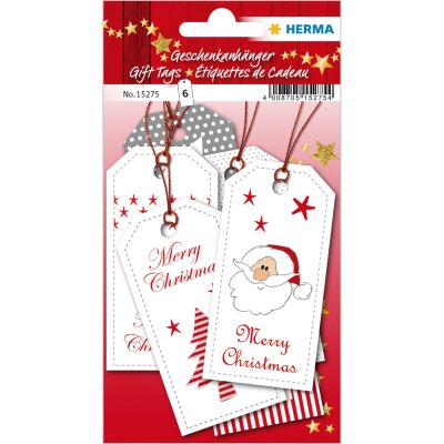 Herma Geschenkanhänger Weihnachten 80 x 40 mm Xmas 6 Stück