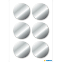 Herma Etiketten Ø 32 mm silber 3 Bl 18 Etik. Handbeschriftung