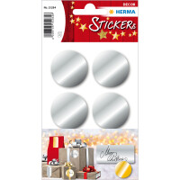 Herma Etiketten Ø 32 mm silber 3 Bl 18 Etik. Handbeschriftung