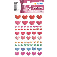 Herma Sticker MAGIC Love Fröhliche bunte Herzen Transpuffy 1 Bl