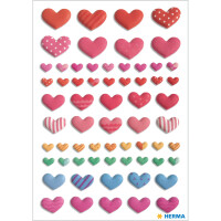 Herma Sticker MAGIC Love Fröhliche bunte Herzen Transpuffy 1 Bl