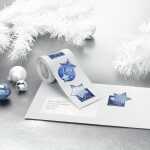 Weihnachts-Sticker 200 - 43 x 35 mm - Christmas Mix - silber