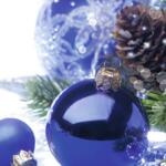 Weihnachts-Motiv-Papier - Weihnachtsku weiß/blau A4...