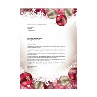 SIGEL DP041 Weihnachts-Motiv-Papier - Weihnachtskugeln - rot/gold - 90 g/m² - A4 - 100 Blatt