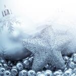 Weihnachts-Motiv-Papier - Stern - weiß/blau - 90...