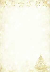 Weihnachts-Motiv-Papier - Weihnachtsbaum - gold A4 - 100 Blatt