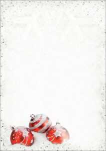 Weihnachts-Motiv-Papier - Weihnachtsku weiß/rot/silber A4 - 100 Blatt