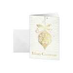 Weihnachts-Karten Weihnachtskugel gold/weiß A6 10 Karten + Umschläge