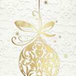 Weihnachts-Karten Weihnachtskugel gold/weiß A6 10 Karten + Umschläge