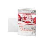 Weihnachts-Karten Weihnachtskugeln rot - A6 - 25 Karten + Umschläge
