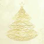 Weihnachts-Umschlag - Weihnachtsbaum - gelb/gold DIN lang 50 Umschläge