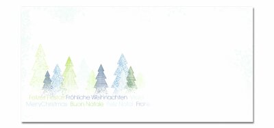 SIGEL DU090 Weihnachts-Umschlag - Weihnachtsbaum - grün/blau - gummiert - DIN lang - 25 Umschläge