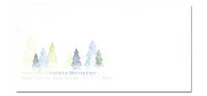 Weihnachts-Umschlag - Weihnachtsbaum - grün/blau DIN lang 25 Umschläge