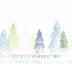Weihnachts-Umschlag - Weihnachtsbaum - grün/blau DIN lang 25 Umschläge