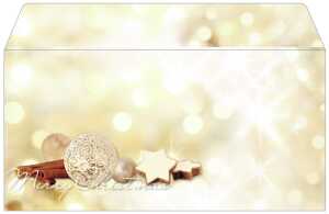 Weihnachts-Umschlag - Zimtsterne - gold DIN lang - 25 Umschläge