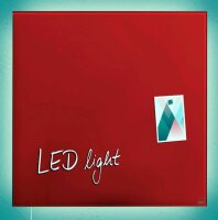 Sigel Glas-Magnettafel Artverum LED light rot 480x480x18mm