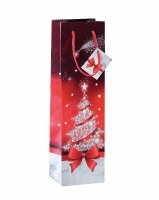 SIGEL GT024 Geschenktasche SIGEL Flasche - rot/silber -...