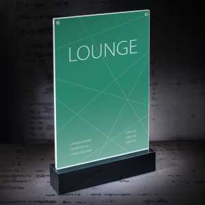 LED-Tischaufsteller - 22,10 x 34,10 x 4,60 cm - A4 - senkrecht