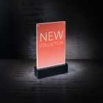 LED-Tischaufsteller - 15,90 x 25,40 x 4,60 cm - A5 - senkrecht