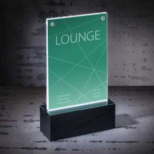 LED-Tischaufsteller - 11,60 x 19,20 x 4,60 cm - A6 - senkrecht