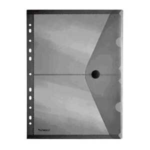 FSY Sichttasche A4, 2 Fächer A5, Klappe, Lochrand, trans klar, 1 Stück