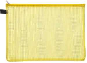 FSY Reißverschluss-Beutel A5, mit Zip gelb, Folie gelb transparent