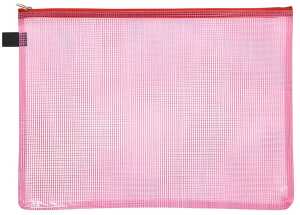 FSY Reißverschluss-Beutel A5, mit Zip rot, Folie rot transparent