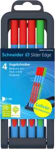 Schneider Kugelschreiber Slider Edge XB 4er Stiftebox, Lehrer-Korrekturset