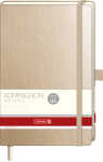 2026 Brunnen Notizbuch Kompagnon A5 punktiert Gummizug gold