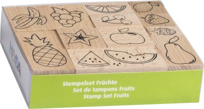 HEYDA 204888683 Stempel-Set Fruits 12 x 10 x 3 cm Holz