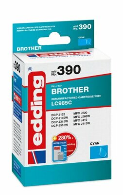 Edding Druckerpatrone EDD-390 Brother LC985 cyan - REMAN -