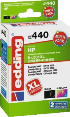 Edding Tintenpatrone EDD-440 ersetzt HP 301XL/301XL Multipack 2