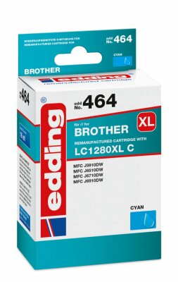 Edding Druckerpatrone EDD-464 Brother LC1280XL cyan - REMAN -